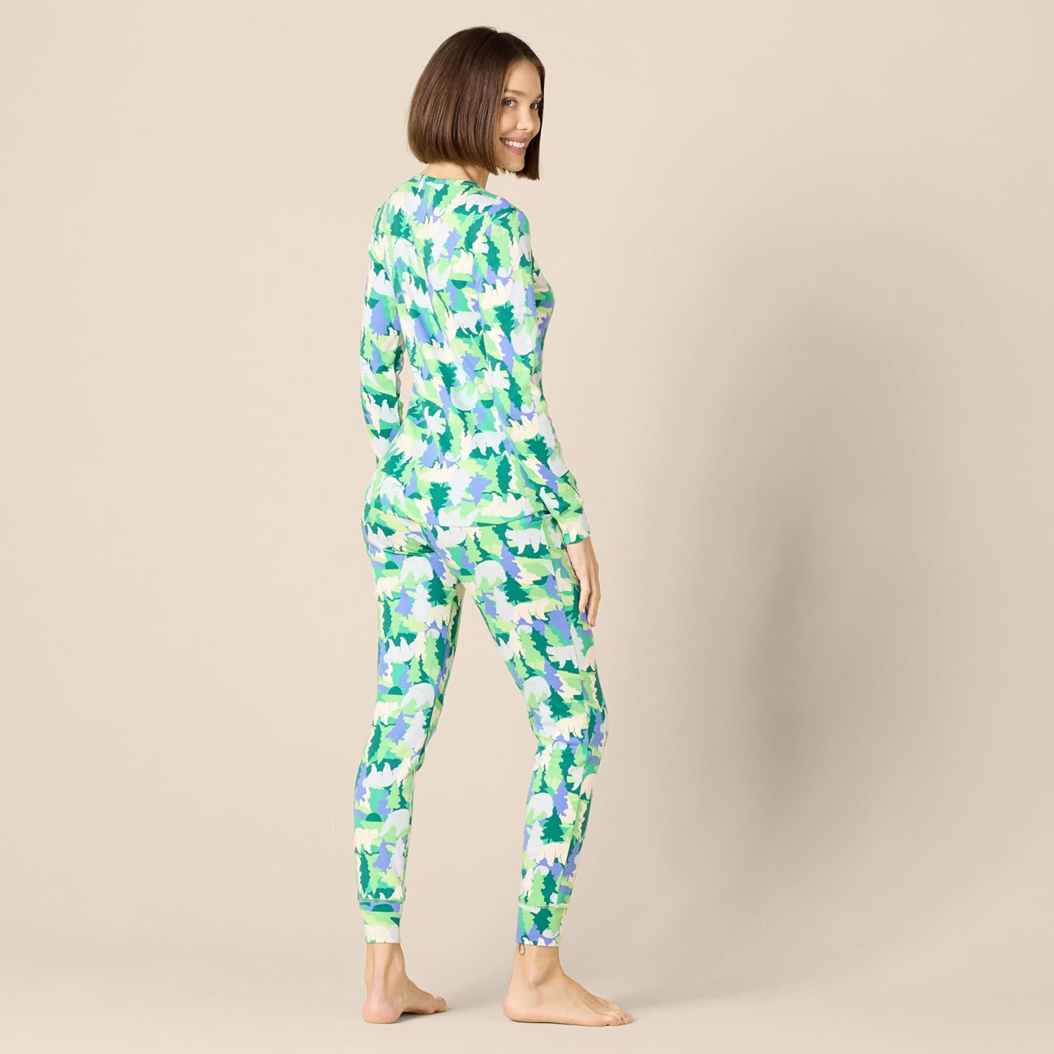 Amazon Essentials Women's Snug-Fit Cotton Sleepwear Pajama Set (Available in Plus Size) - Image 2