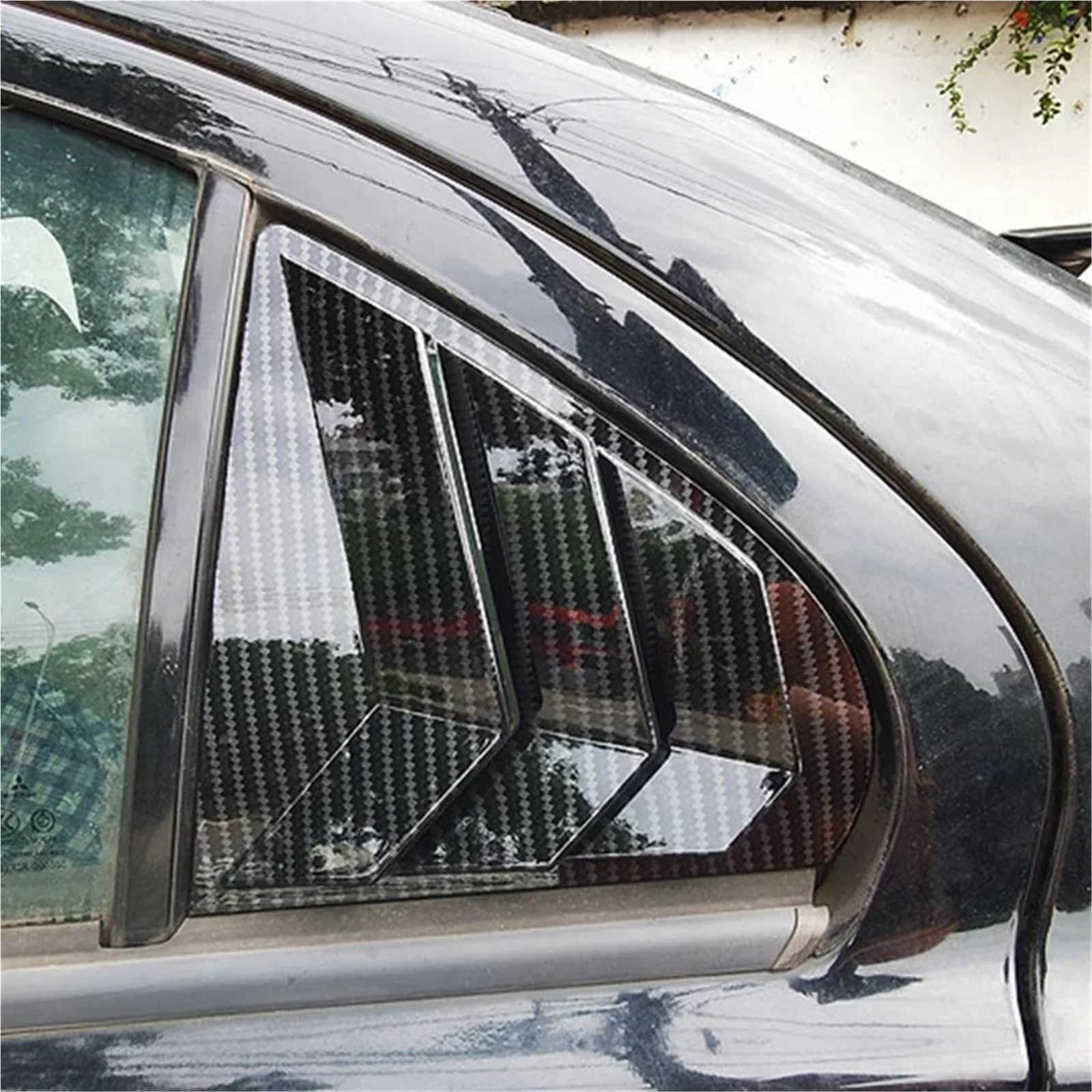 Zaluzje do okien bocznych Pasuje do Mitsubishi Lancer EX X EVO 2008-2018, tylna szyba, boczna kratka wentylacyjna, osłona żaluzji, części samochodowe Osłonę bocznej żaluzji samochodu(Gloss Black)