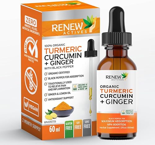 Renew Actives Extracto líquido de cúrcuma con aceite de jengibre y limón