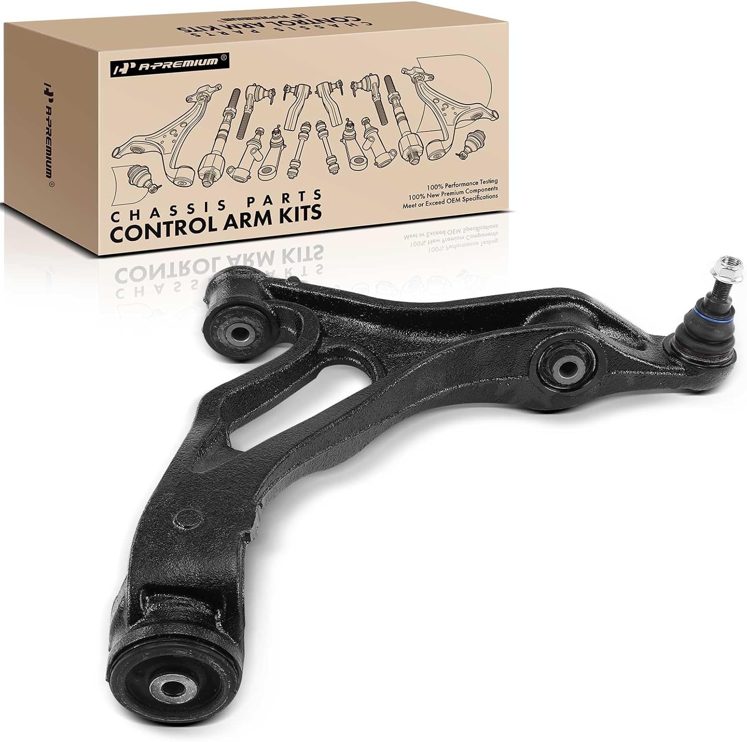 A-Premium Front Left Lower Control Arm, with Ball Joint & Bushing, Compatible with Audi Q7 2007-2015, Porsche Cayenne 2003-2010, Volkswagen Touareg 2004-2010