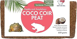 Snout and Shell Organic Coco Coir Peat Bedding Ready to Hydrate Use Substrate for Reptile or Amphibian Perfect for Frogs, Salamanders, Geckos and Snakes Increase Humidity 1.4 Lbs - 650 Grams