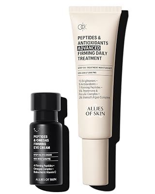 Allies of Skin Peptides Firming Eye Cream & Firming Daily Moisturizer | Anti Aging Daily Use Duo to Firm and Boost Hydration on Face & Neck (0.5 oz / 1.6 oz)