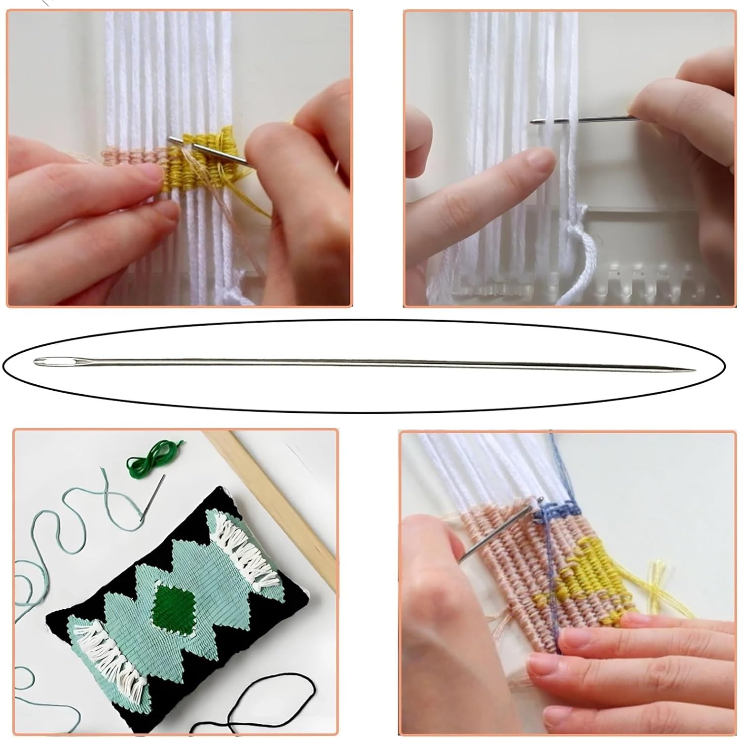 Large Eye Plastic Needles 50PCS Large Eye Bookbinding Needles Home DIY Crafts Household Sewing Tool Accessories