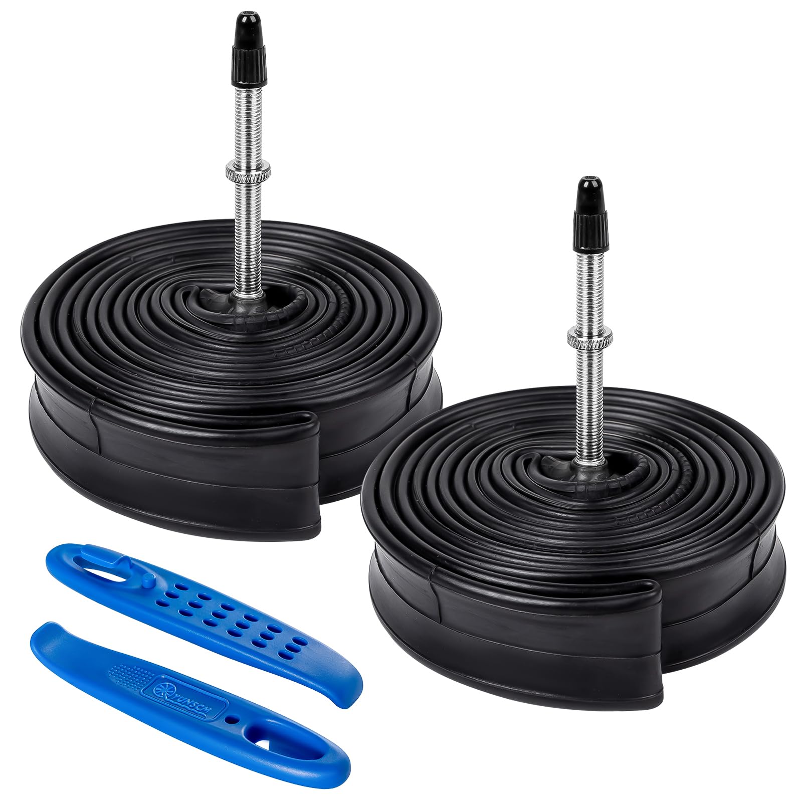2-pak rur do roweru szosowego 700 x 18 C/20C/23C/25C FV48 mm Presta Valve 700C rurki kompatybilne z 700 x 18C 700 x 19C 700 x 20C 700 x 21C 700 x 22C 700 x 23C x 25C Rury do opon rowerowych
