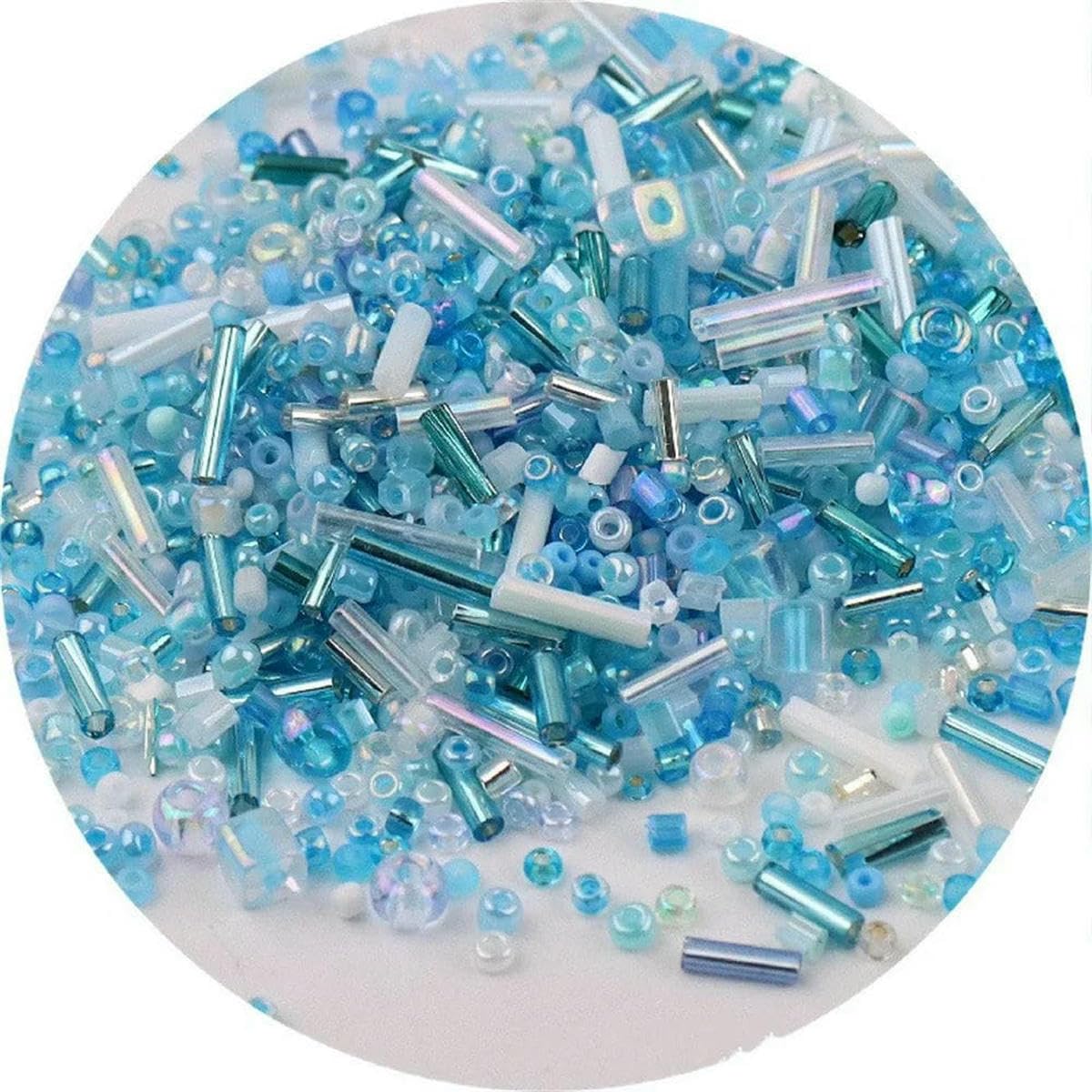 Kit de fabricación de pulseras con cuentas de tubo de cristal, 500 cuentas redondas de semillas mixtas para bricolaje, accesorios de ropa y manualidades de joyería