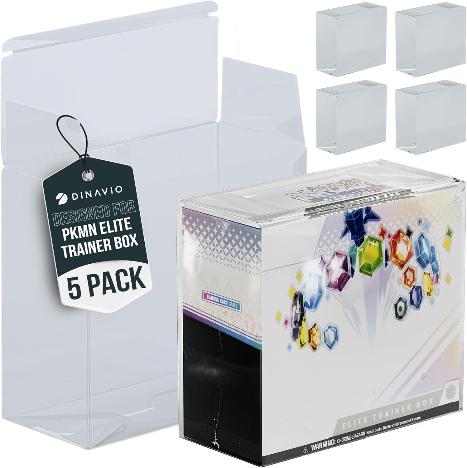 Dinavio Crafthouse PET Plastic ETB Protector Case 5 Pack - Elite Trainer Box Protector - ETB Case Compatible with Elite Trainer Boxes (Pack of 5)
