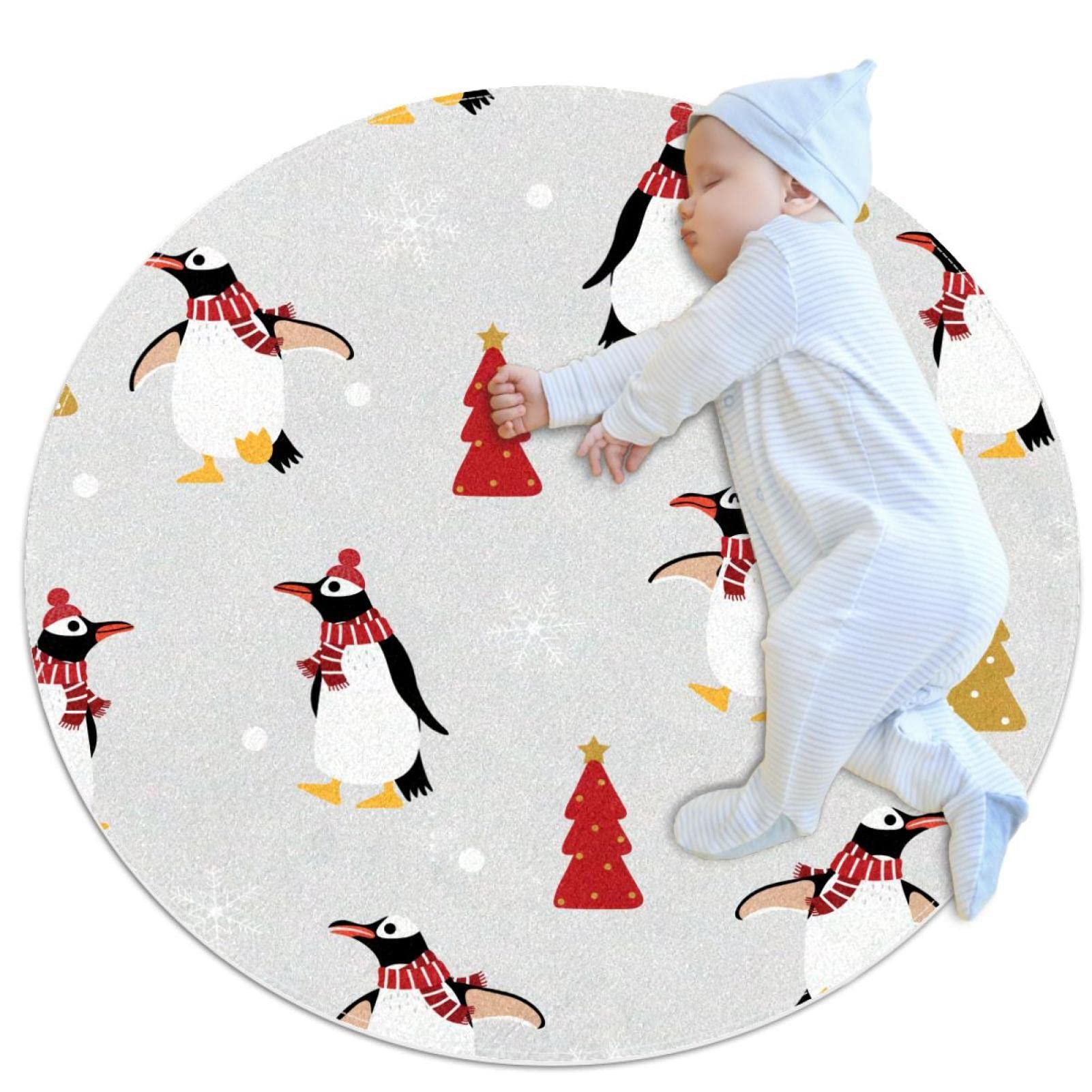 Tapis de Noël avec pingouins JDEZ idéal pour chambre d'enfant