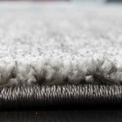 Miniatura 2 de Paco Home Alfombra de área moderna con diseño artístico en gris moteado negro, tamaño 5'3" x 7'7"