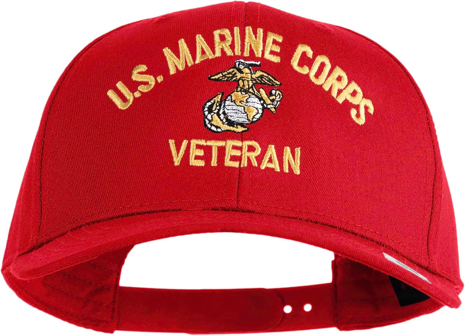 US Marine Corps Veteran Design Embroidered Solid Cotton Twill Pro Style Cap
