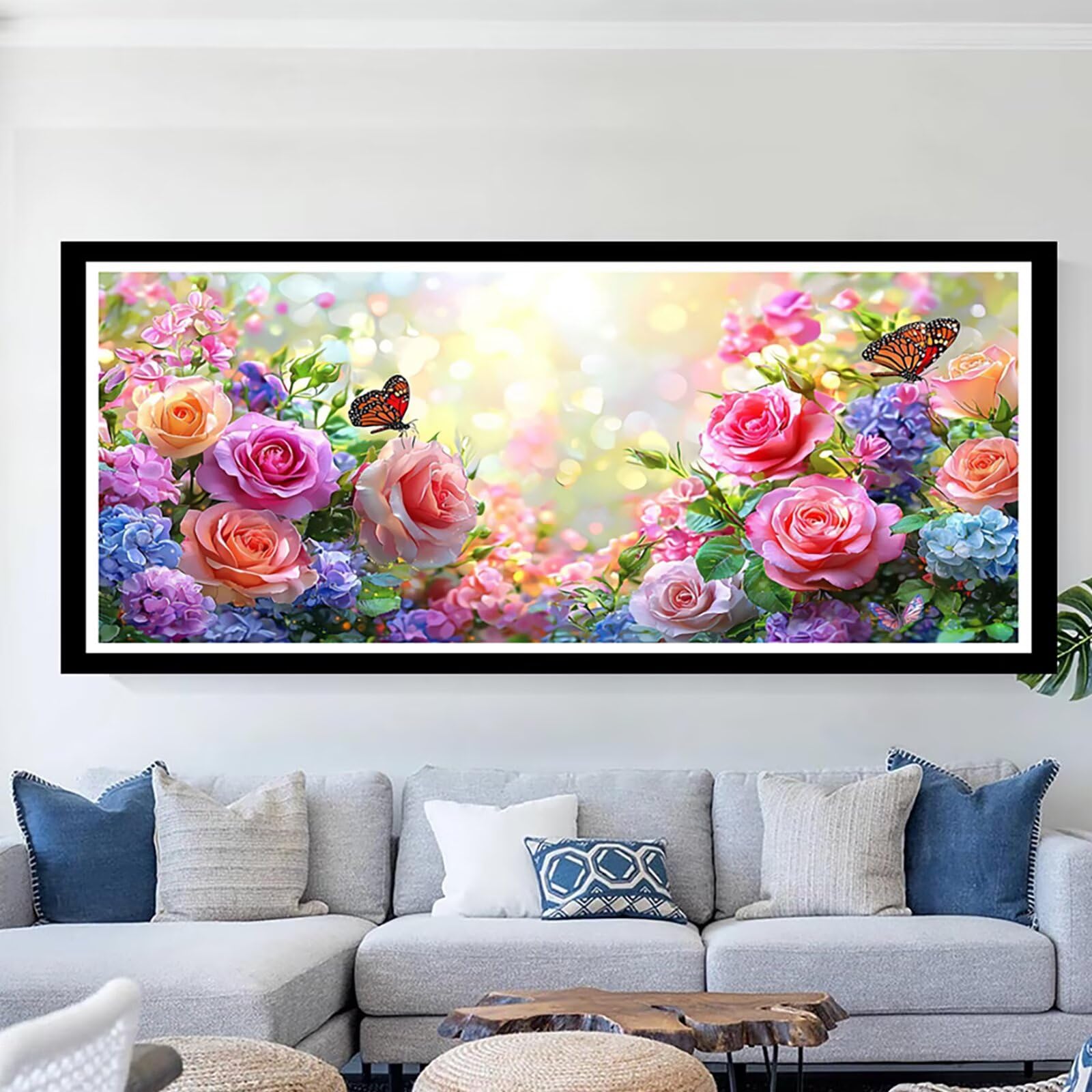Diamentowa sztuka róża diamentowe zestawy do malowania dla dorosłych motyl 1 duża 100 x 200 cm sztuka i rzemiosło dla dzieci początkujących DIY 5D pełne wiercenie kryształ klejnot sztuka haft