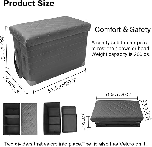 Miniatura 9 de Extensor de asiento trasero de automóvil para perros grandes de hasta 200 libras, extensor de asiento trasero y delantero con almacenamiento, evita