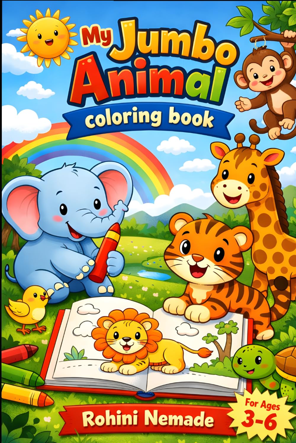 My Jumbo Animal Coloring Book for Kids Ages 3–6: Fun & Easy Animal Coloring Pages for Toddlers and Preschoolers | Big, Simple Designs to Boost Creativity & Learning