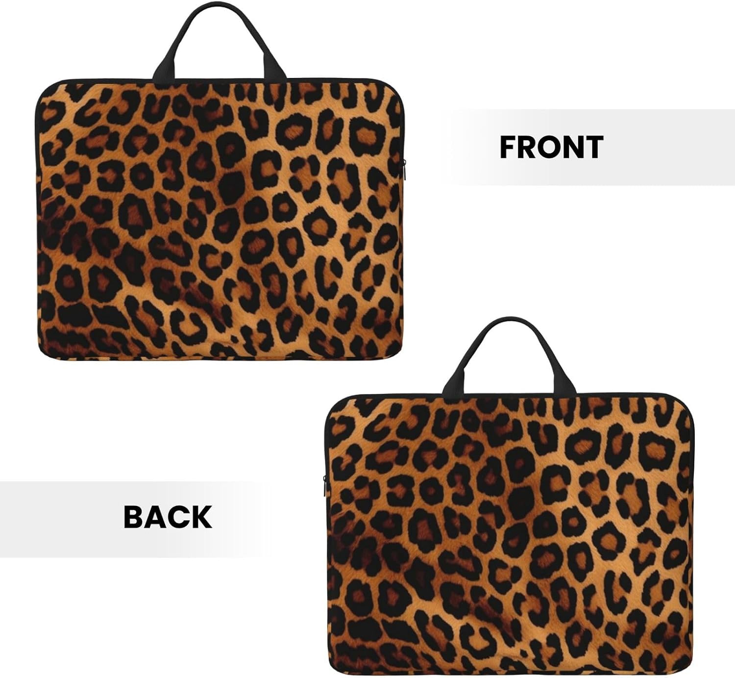 14in Laptop Sleeve Bag, Lightweight Waterproof Laptop Bag Shockproof Soft Carrying Case Cool Cheetah Leopard Tablet Travel Cover with Handle for 13-14 Inch Notebook image 5