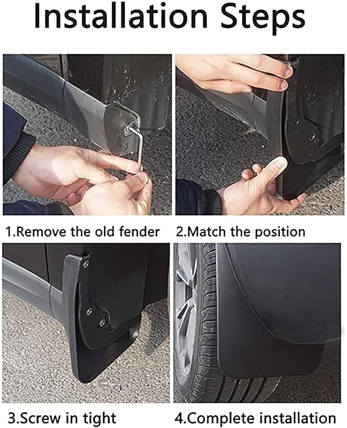 4 stuks auto spatlappen voor achter voor Ford Transit Tourneo Custom 2012~2018, waterdichte spatwaterdichte bescherming spatbord externe accessoires
