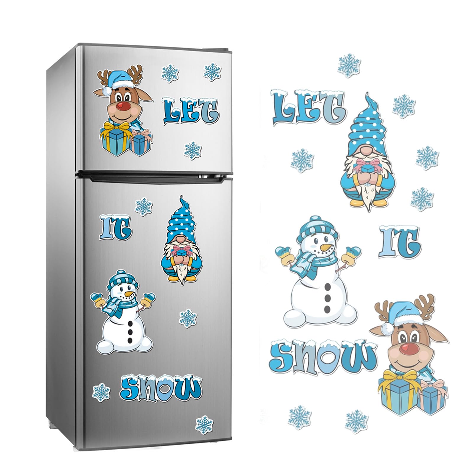 Fjaldjfu C Hristmas Themed Magneti Sticker, Winter Holiday Hristmas Decorations, Magneti Xmas Tree Stickers For Refrigerator Indoors Outdoor Metal Door Mailbox (C)