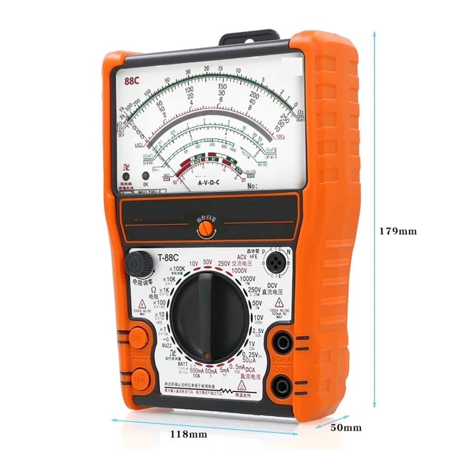 Multimetro digitale, Multimetro analogico 88C, misuratore con puntatore meccanico ad alta precisione anti-ustione