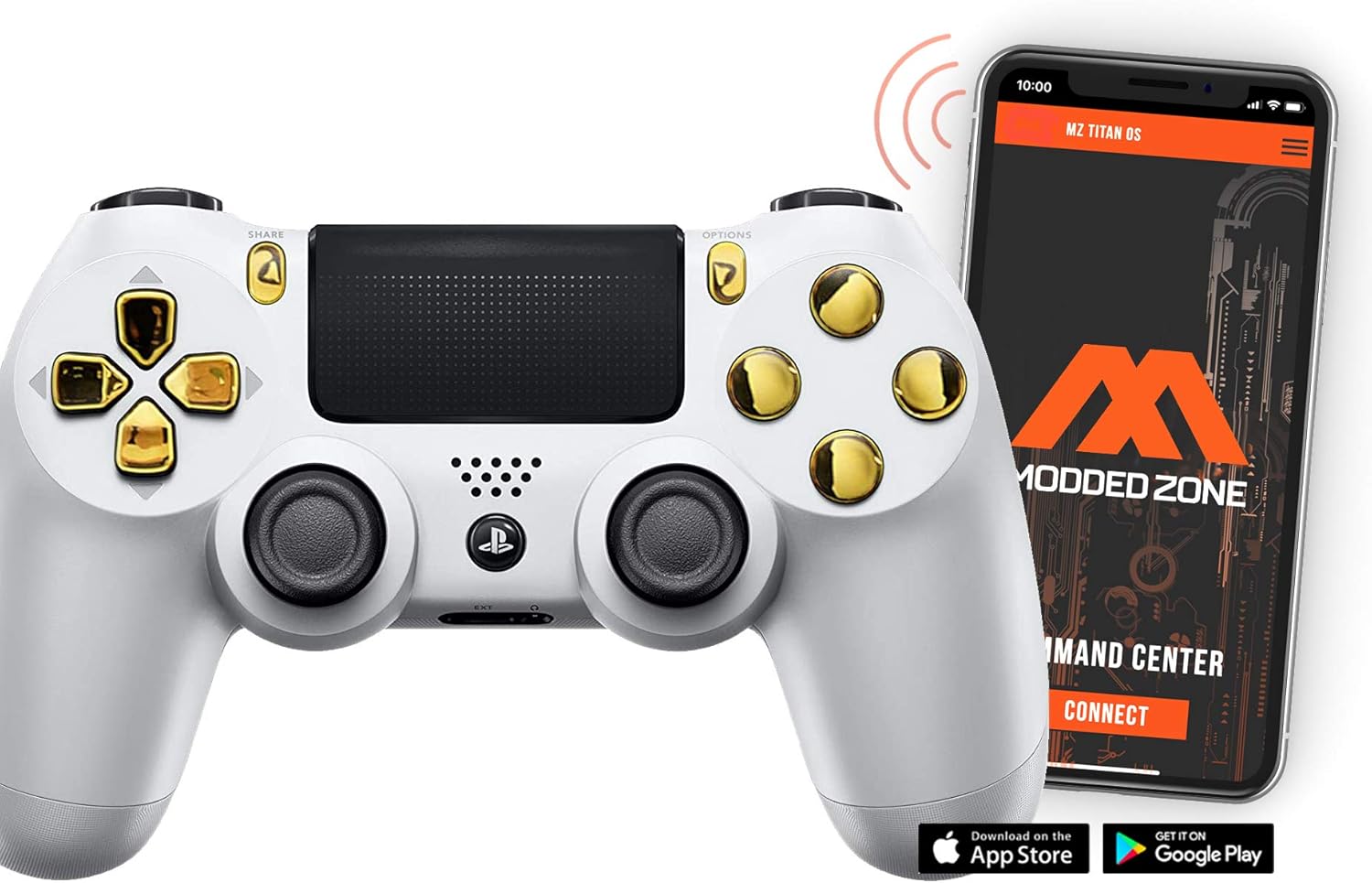 White Gold Ps4 Pro Smart Rapid Fire Modded Controller Mods For Fps All Major Shooter Games Warzone More Cuh Zct2u Computers Accessories Amazon Com