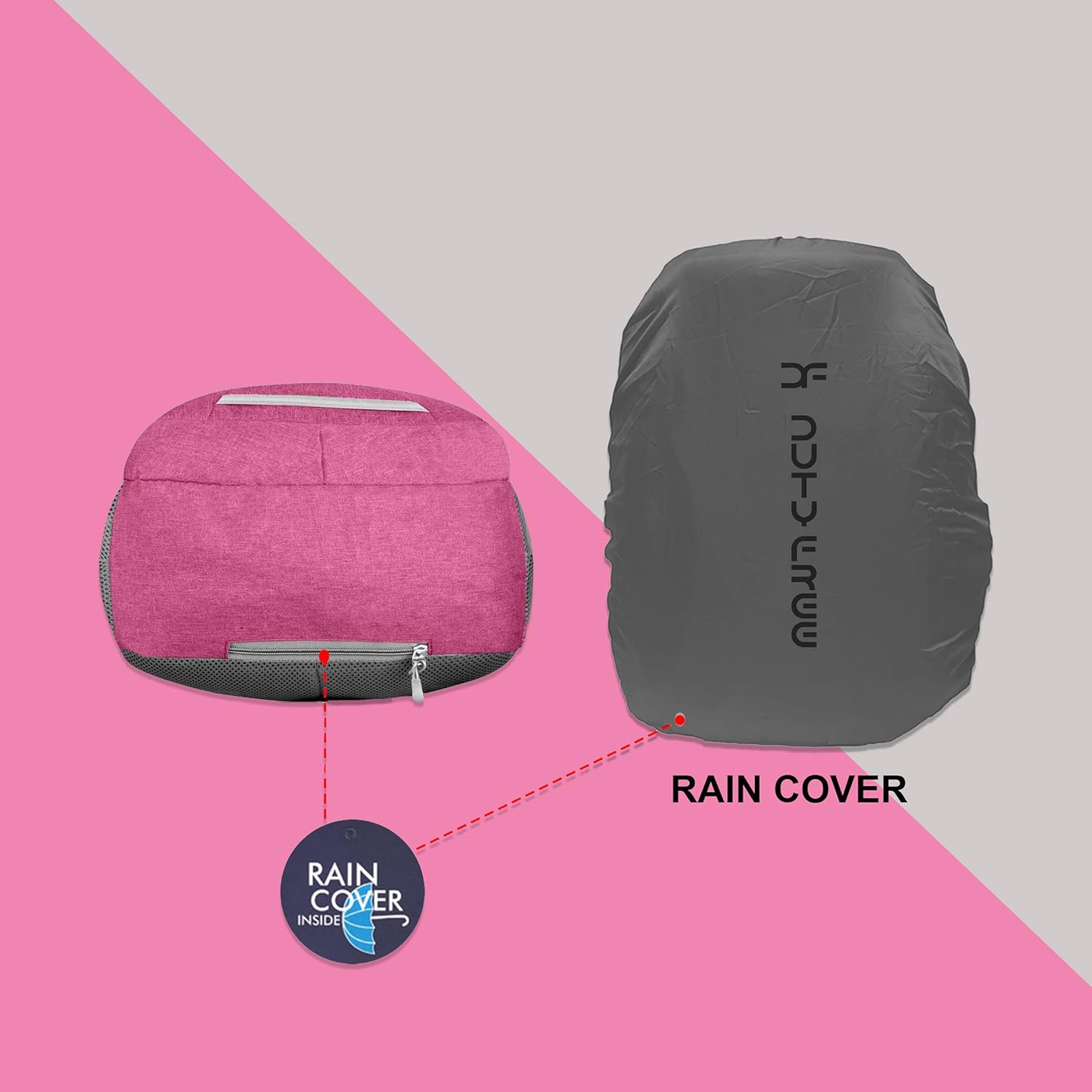 Duty Free 40L High Storage Capacity Series Travel Backpack with Rain Cover, 3 Large Multi Slot Compartments, Water Resistant, 15.6-inch Laptop Pocket, for Men and Women 5 71eeNwA8LJS. SL1500