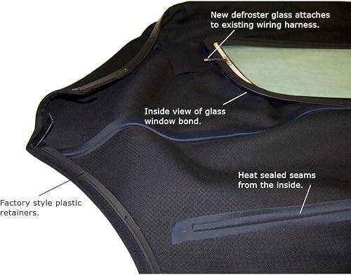 Miniatura 3 de Sierra Auto Tops Convertible Top Reemplazo para Audi TT Roadster 2000-2006, Stayfast Canvas, Negro