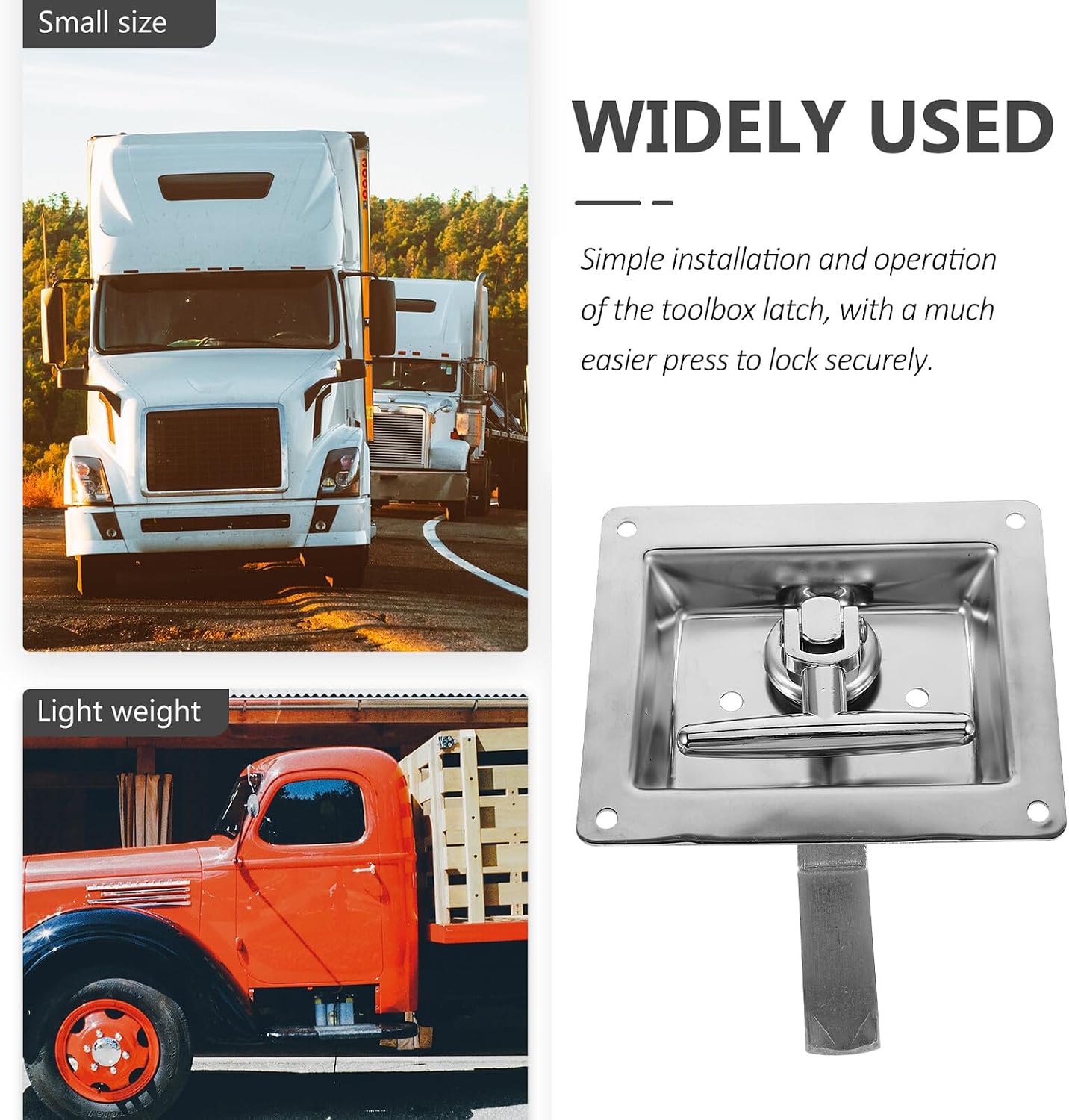 Truck Toolbox T-Handle Panel Latch Rv Trailer Lock Replacement with Key for Camper and Engineering Vehicle Security