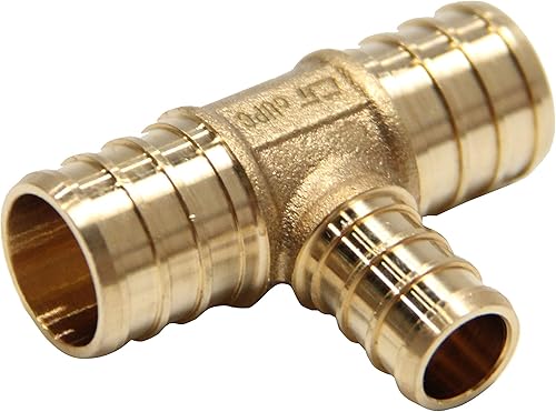 Miniatura 10 de Paquete de 2 accesorios de engarce de latón reductora Pex de 34 pulgadas x 34 pulgadas x 12 pulgadas, ASTM F1807