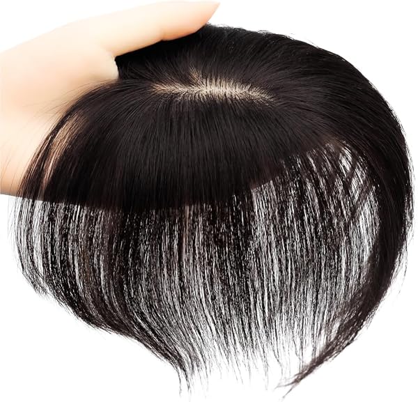 【人工頭皮付き】TefuRe 医療用 ヘアピース 部分ウィッグ 人毛100% 自然 装着簡単 耐熱 広範囲 ボブ かつら カツラ うぃっぐ wig 薄毛 抜け毛 白髪 治療 抗がん剤 バレない 黒 茶 美シルエット YQ-HTE-2510HM-Nbk - 1