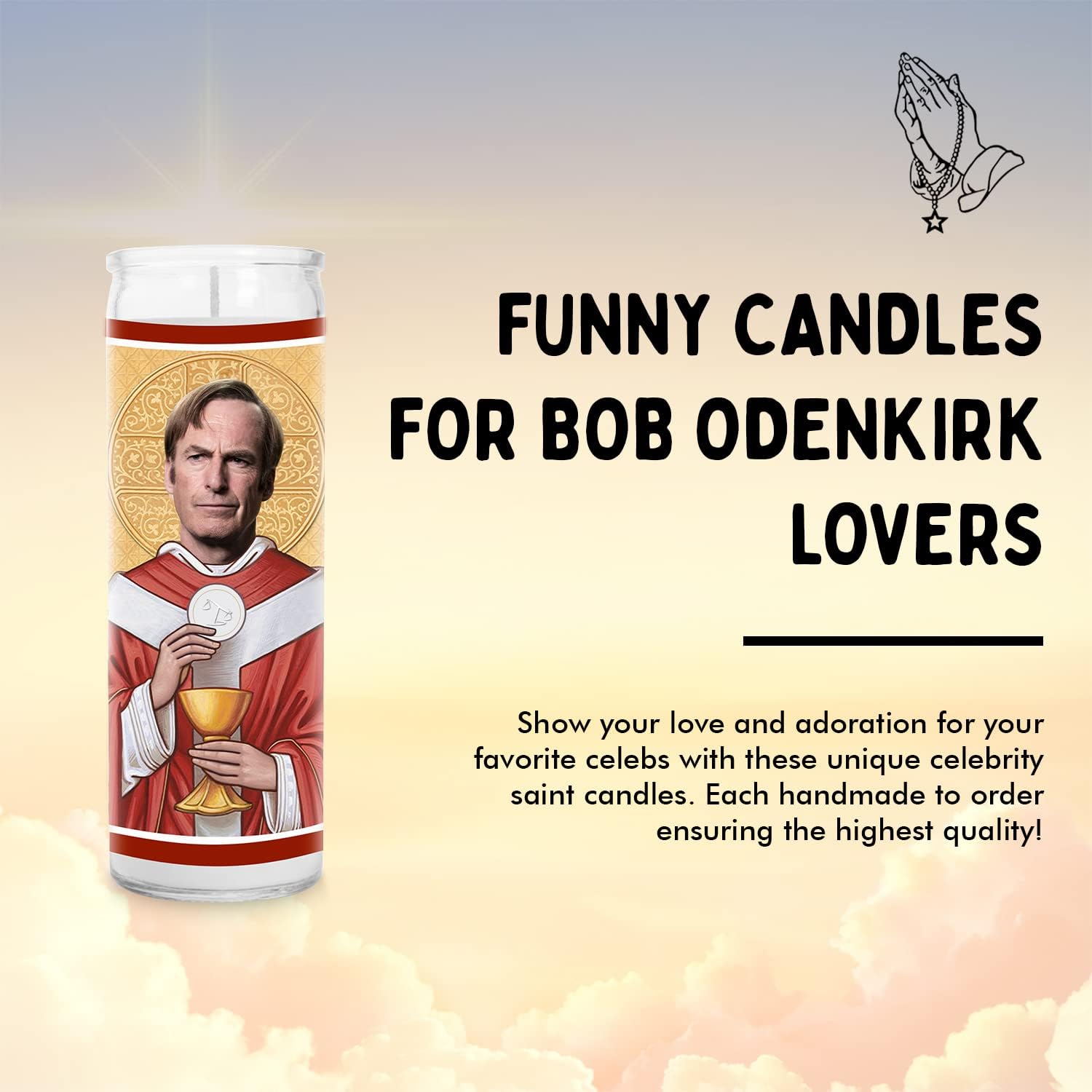 Bob Odenkirk Celebrity Glass Jar Candle – Handmade Bad Jimmy McGill Votive Candle – Unique Gift for Better Call Saul Goodman and Breaking TV Show Fans – Home Decor Collectible for Movie Fans