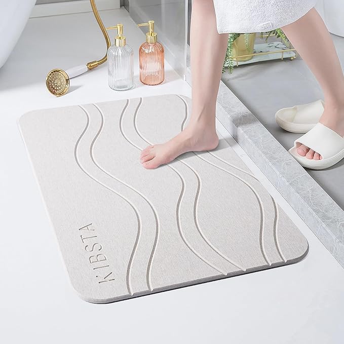 Amazon.com: KIBSTA Stone Bath Mat Large, Super Absorbent Diatomaceous ...