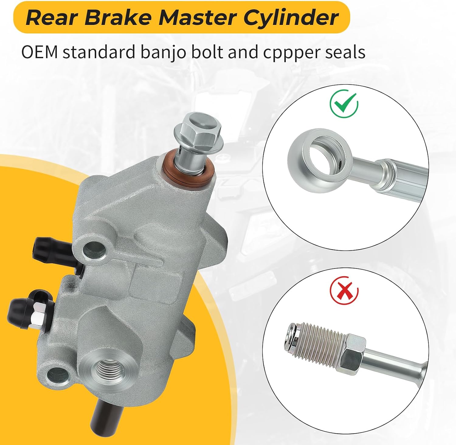 M MATI Rear Brake Master Cylinder for Polaris Hawkeye 300 2006-2009 Sportsman 300 2008-2009 2010258