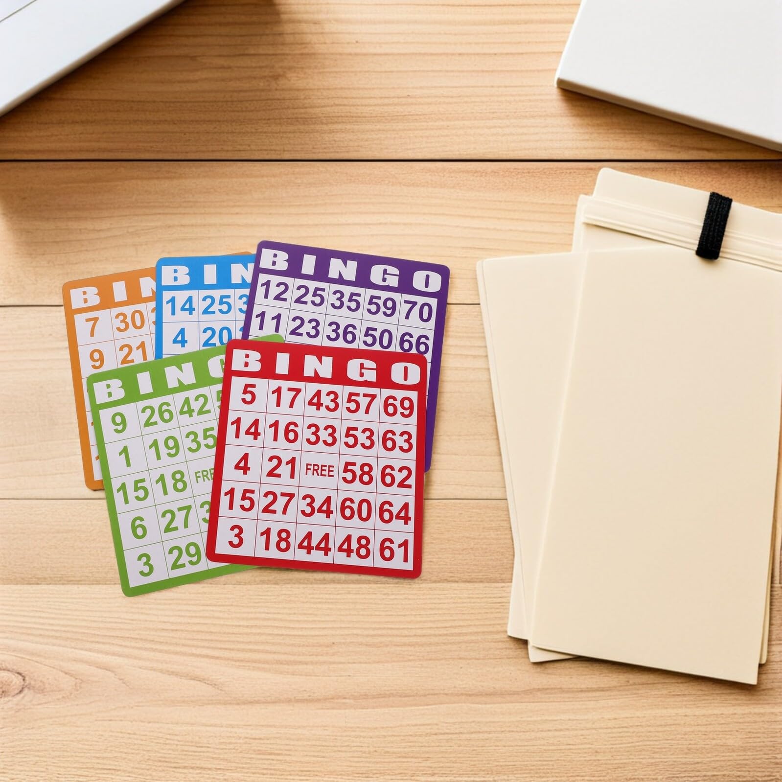 Tarjetas de Bingo Coloridas 100 Piezas de Papel para Juegos