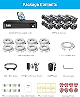 Vista 9 de ZOSI Sistema de cámara PoE de seguridad 4K con audio, NVR H.265+ de 8 canales con disco duro de 2 TB para grabación 247, 8 cámaras IP PoE de 8 MP