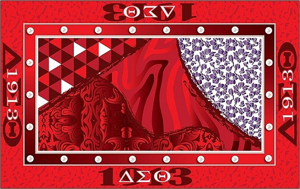 TCEShop Delta Sigma/? Theta Satin Scarf With Box [Red - 70