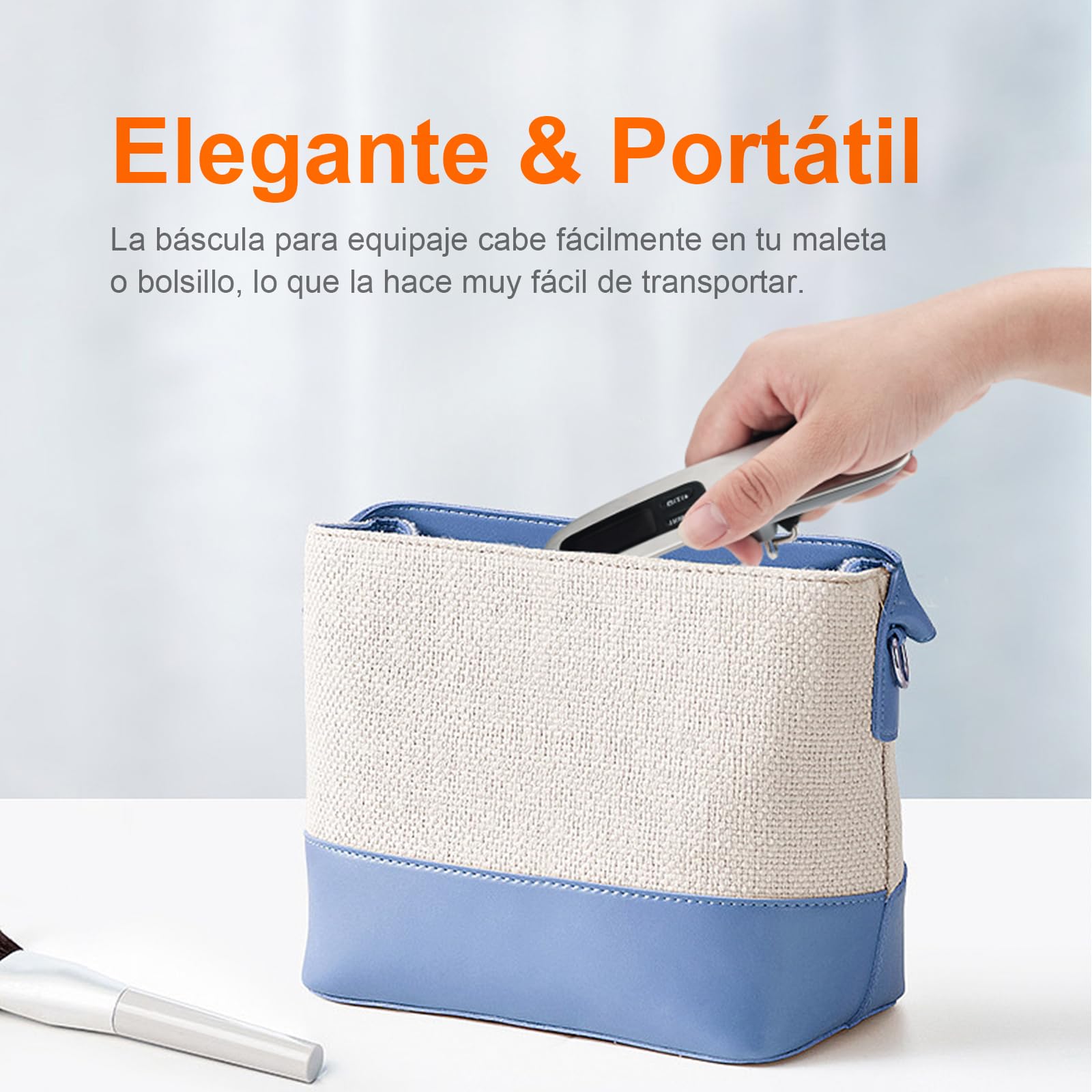 GRIFEMA GA2006 Báscula Maletas Viaje Portátil, Báscula de Equipaje con Pantalla LCD, 110 lb/50 kg, Plata