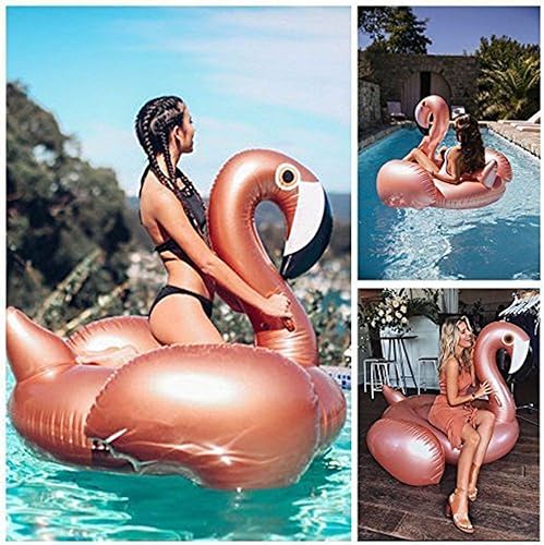 Miniatura 7 de Flotador inflable gigante de flamenco, flotador inflable gigante para piscina, balsa de piscina, paseo en tumbona de piscina, juguete de agua para