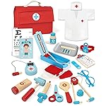 Lehoo Castle Doctor Kit for Toddlers 3-5, Kids Doctors Play Set, Pretend Play with Doctor Costume Toy Stethoscope Medical Kits for Girls Boys 3 4 5