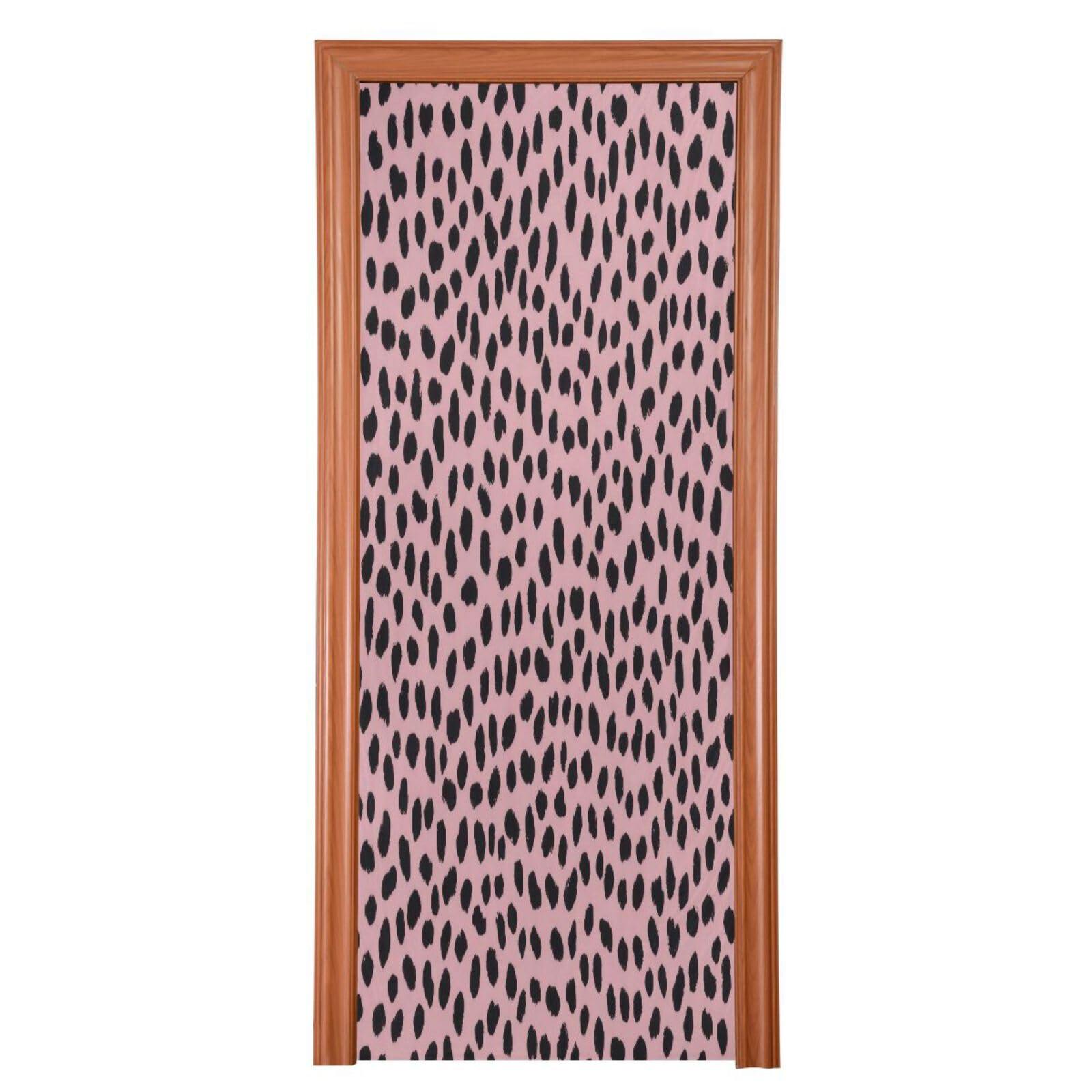 FLildon Charming Leopard Door Cover Decoration, Party Accessory Porch Decor for Festive Ornament Room Door Covers 32 x 79 Inch