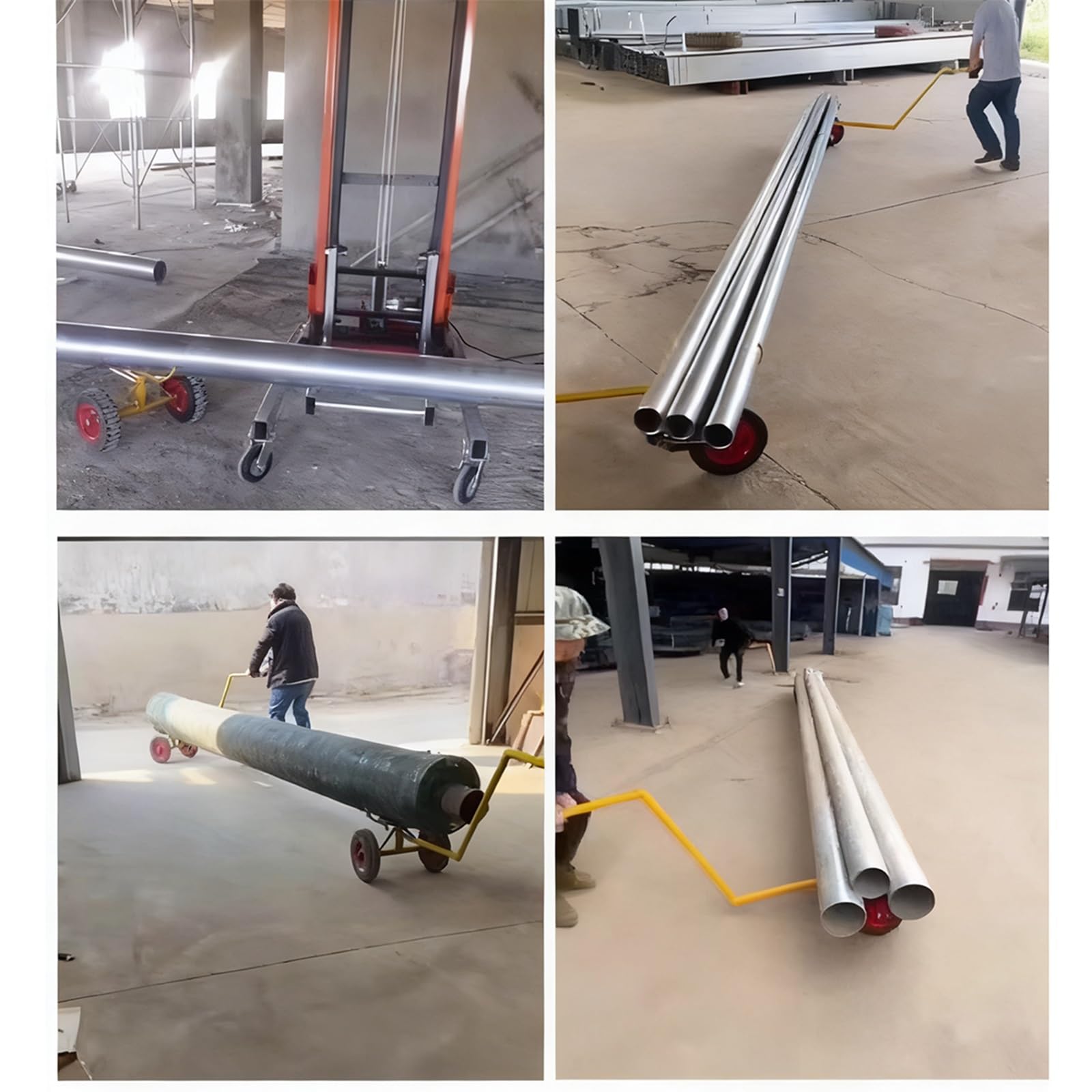 Carro de Paneles Carros Para Mover Tuberías, Carro Transportador De Tuberías Con Ruedas Y Asa Ergonómica, Capacidad De Carga De 800/1000 Kg.(28cm(11in))