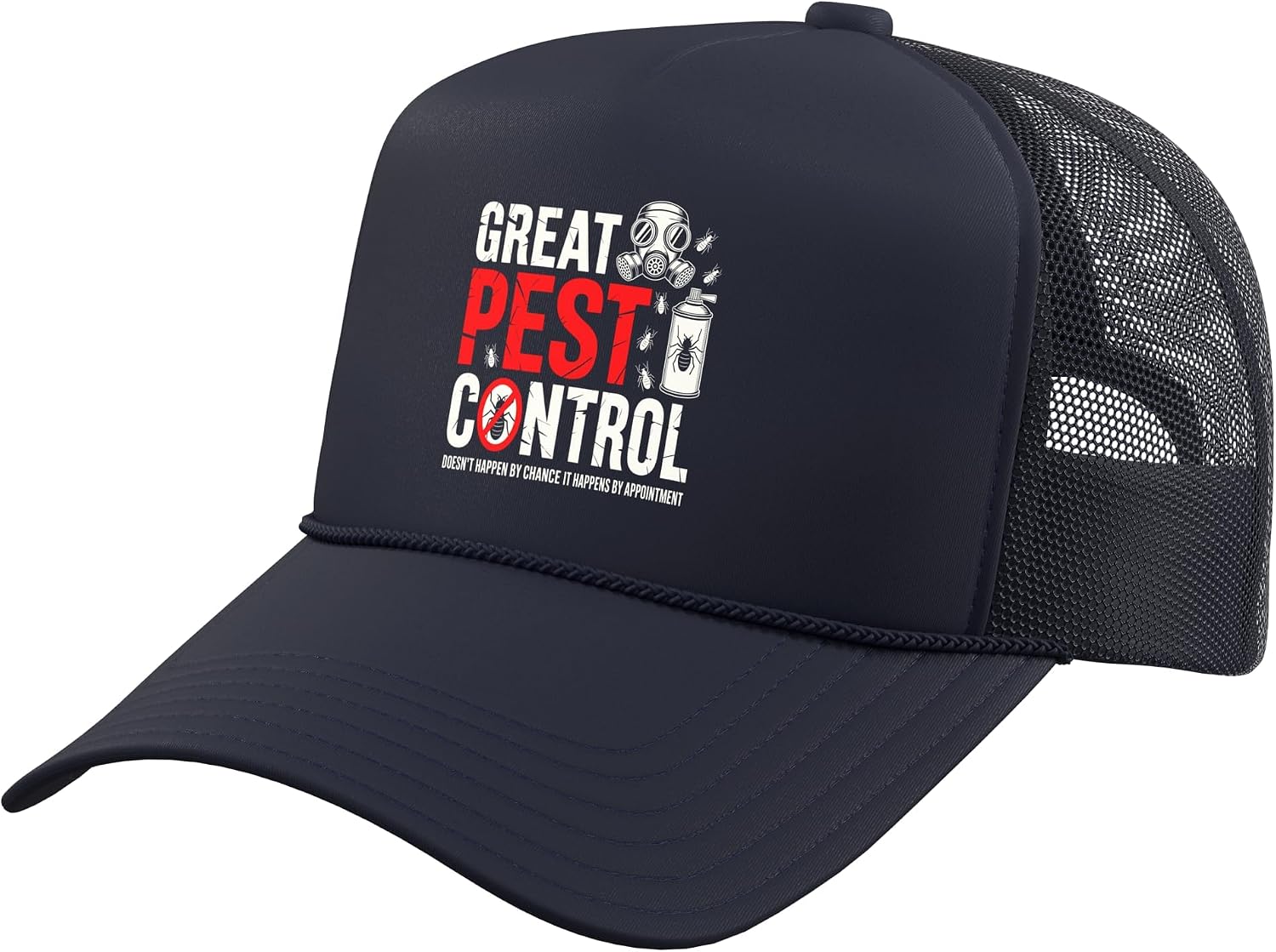 Pest Control Design for Men Women Technician Exterminator Trucker Hat with Adjustable Mesh Back