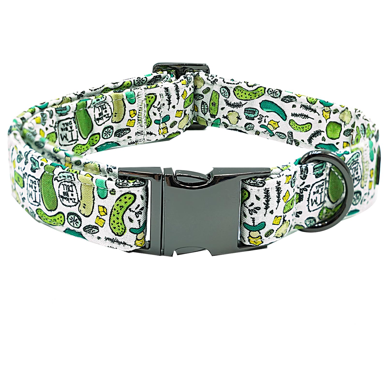 Bobo Rainbow Summer Dog Collar, Dill Print Pet Collar Durable Metal Collar Dog Comfortable Cute Boy Dog Collars Adjustable Dog Collar for Small Medium