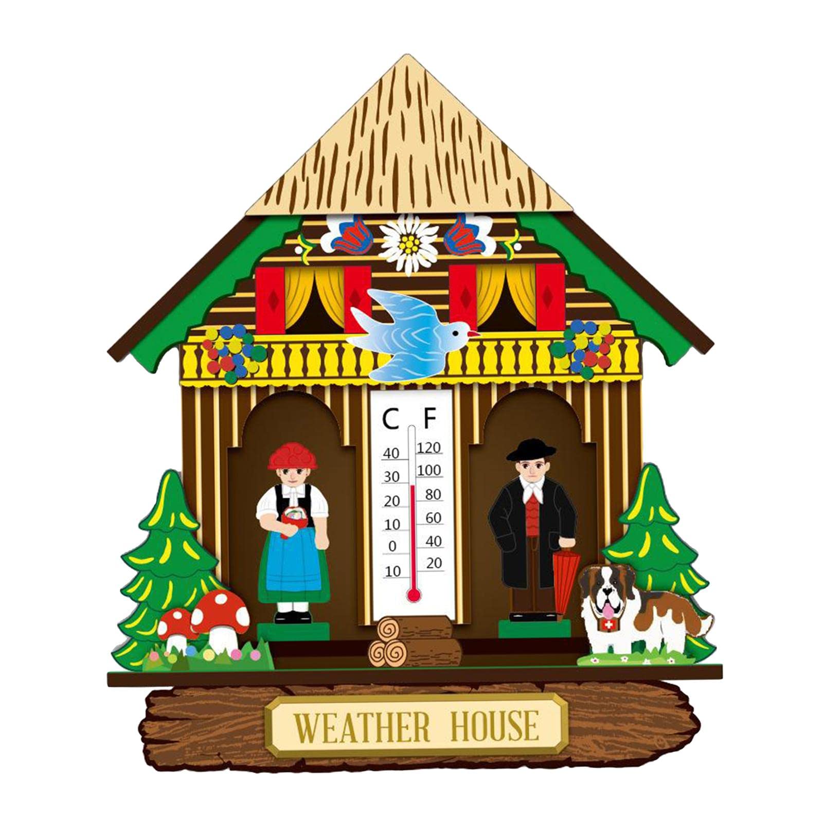 MERISHOPP®Novelty Wooden Wall Thermometer Hygrometer Temperature Measure Outdoor|Home & Garden | Home Decor| Other Home Decor-image-18