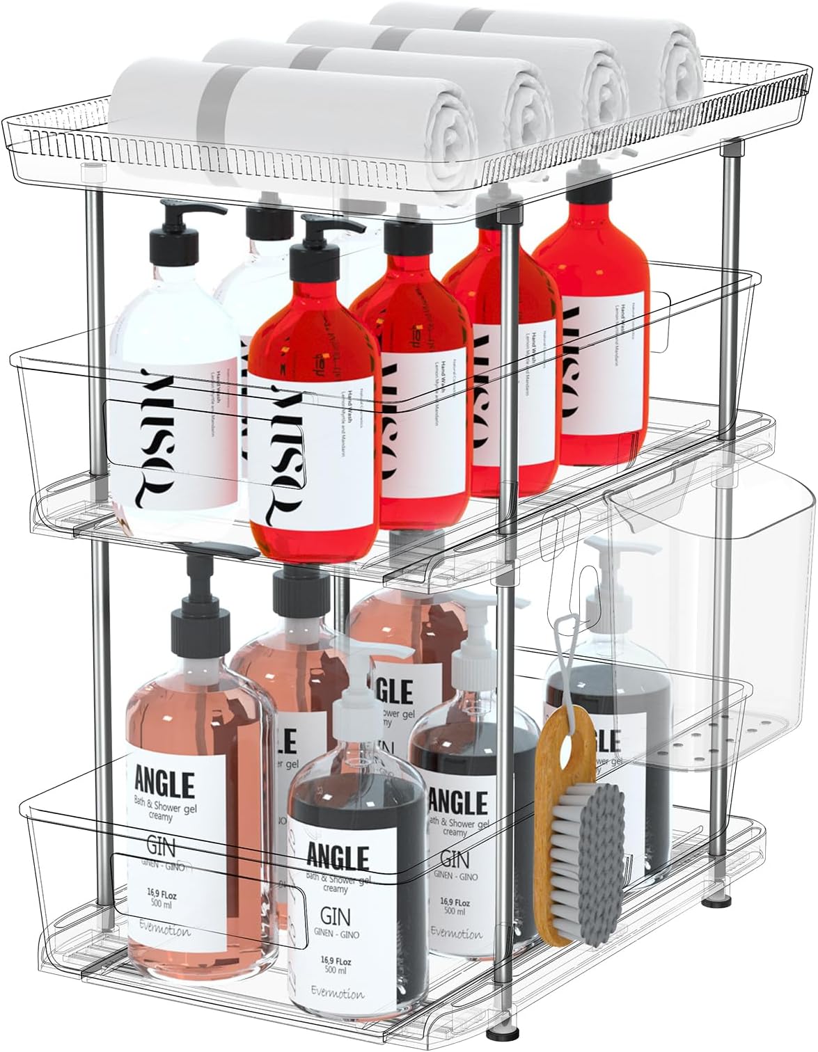 Amazon.com - NIHEHAG Large 3 Tier Under Sink Organizers and Storage ...