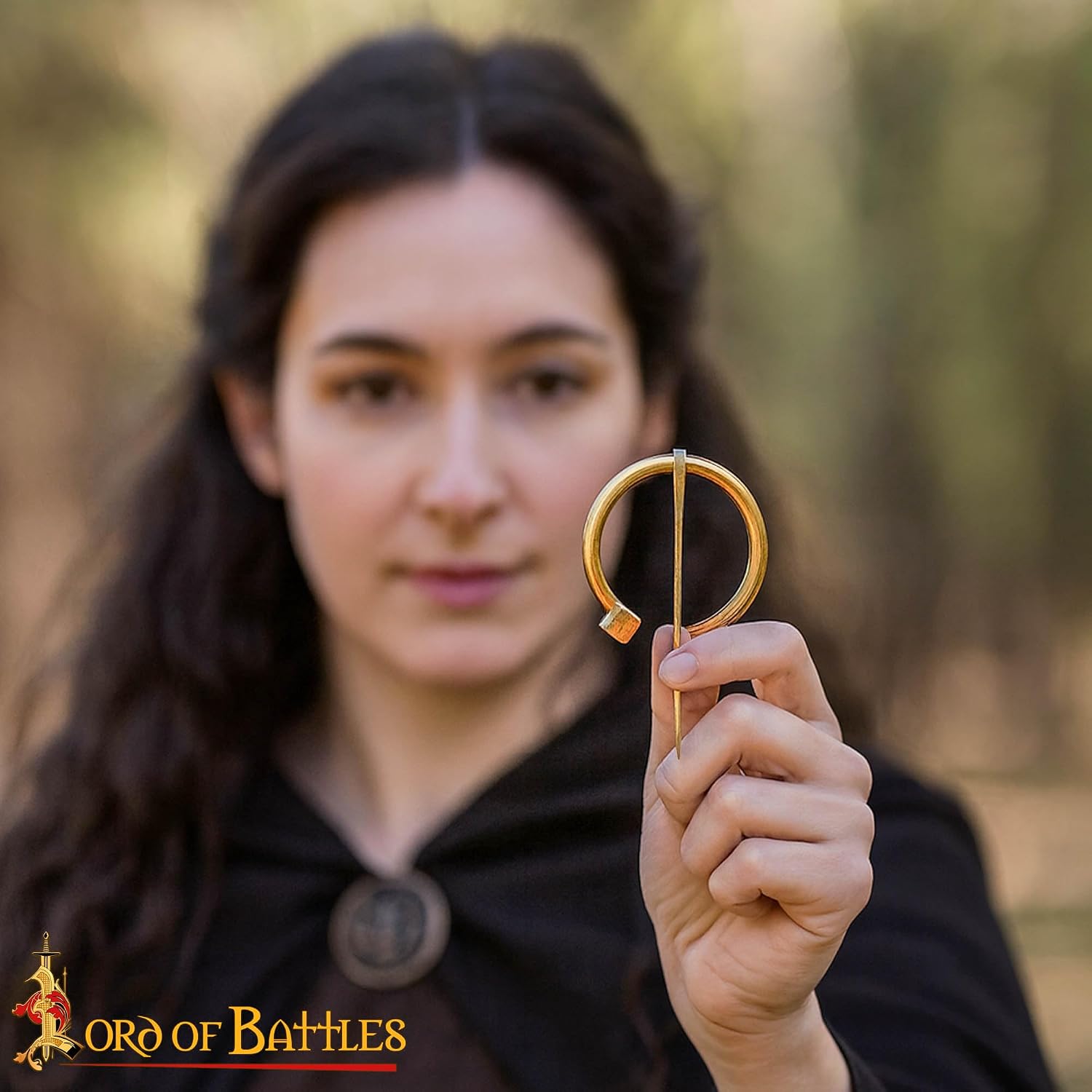 Lord of Battles Medieval Fibula Brooch - Handcrafted Cloak Pin for Viking, Roman, Celtic and LARP Costumes and Reenactment