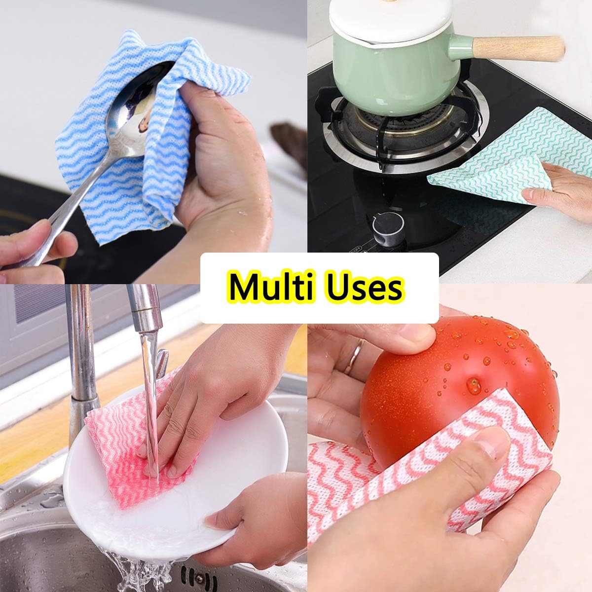 Grеаtеѕt Prоduсt MsFun Reusable Paper Towels【180 Count = 3 Rolls】Cleaning Rags - Kitchen Towels and Dishcloths - Dish Towels for Drying Dishes Disposable - Handiwipes Reusable Cloths