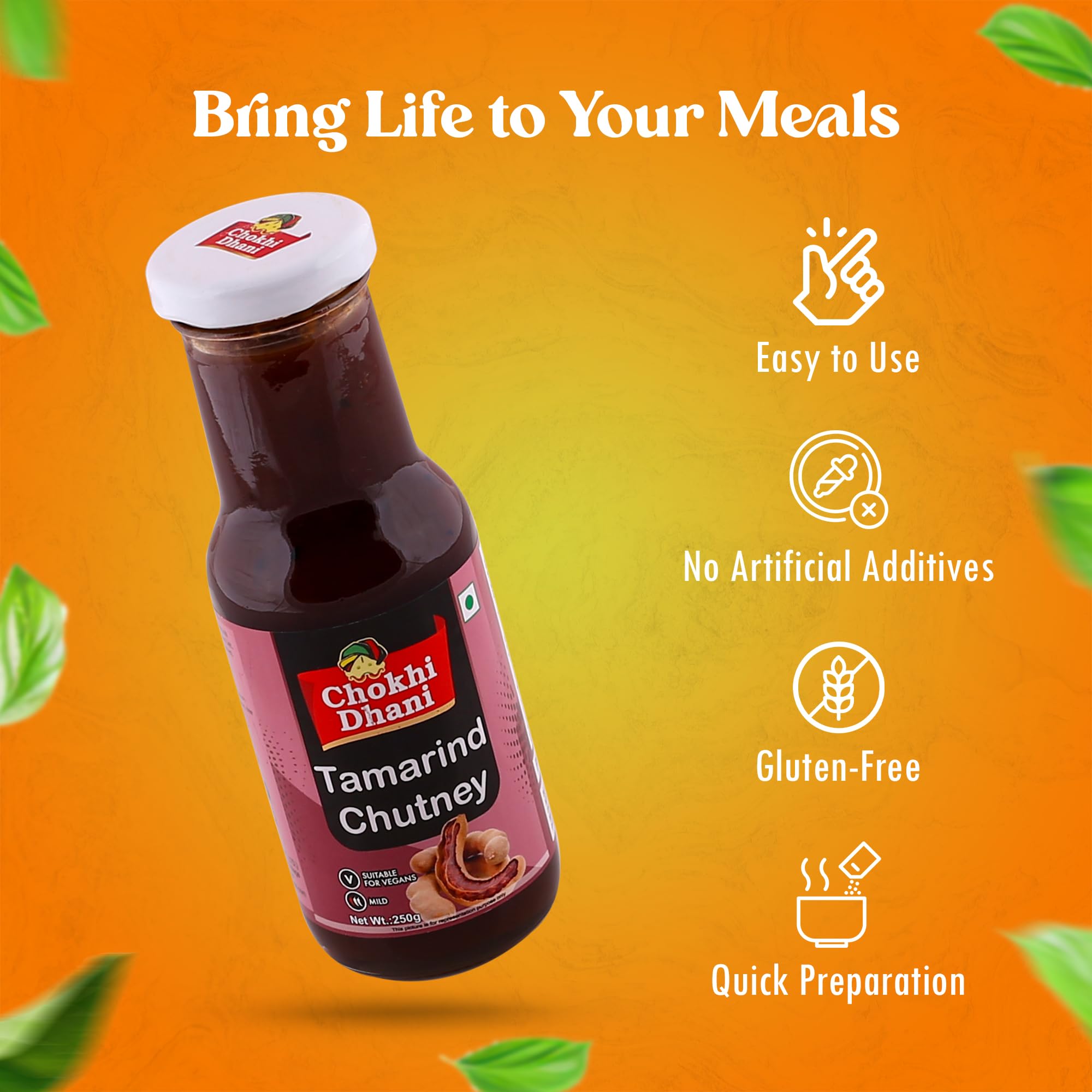 Chokhi Dhani Tamarind Chutney (250g) | Imli Chutney | Sweet, Tangy & Mild | Essential for Chaat & Samosas | Vegan-Friendly 2