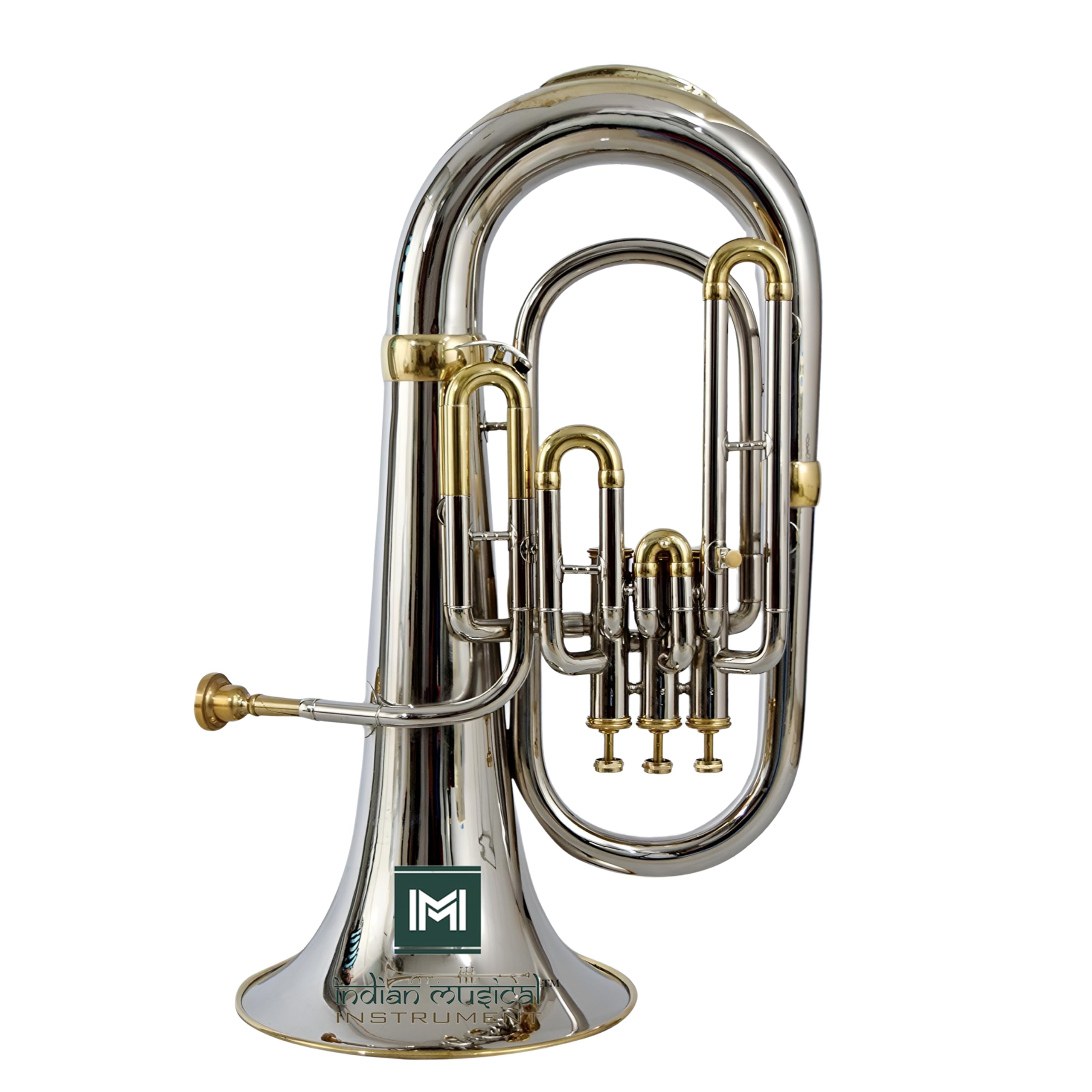 M.J Euphonium 3 Valve Nickel Brass Bb Pitch for Beginner, Student and Professionals with Deluxe Hard Carry Case,and Mouthpiece