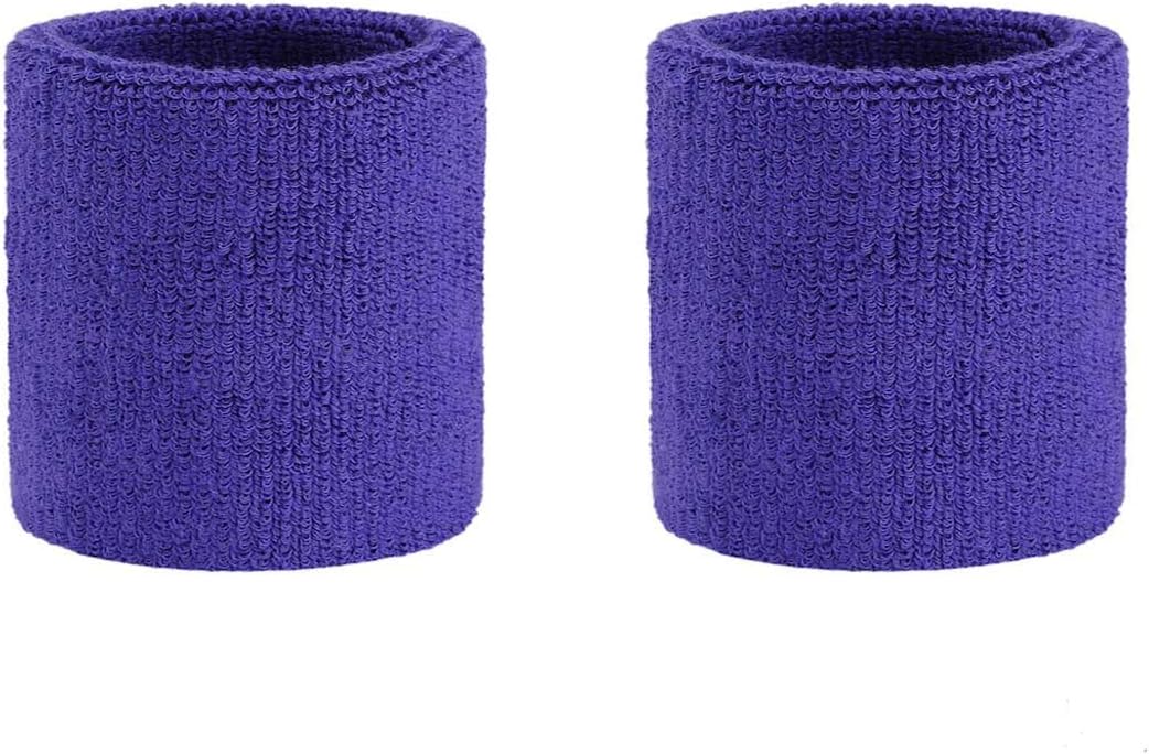 ONUPGO Wristband Sweatbands for Men and Women - Athletic Cotton Terry Cloth Wrist Bands Sport Sweat Band for Basketball, Tennis, Football, Baseball, Running, Gym (1 Pair)