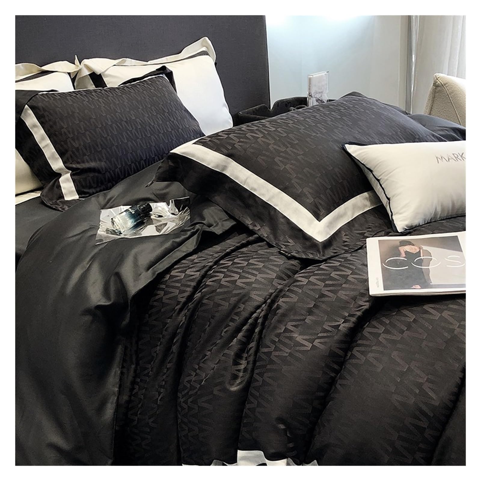 Set Di Lenzuola King Size In Cotone Egiziano 1000 Fili - 4 Pezzi, Grigio Scuro - Tasche Profonde 40 Cm - Morbide E Lussuose - Certificato Oeko-Tex