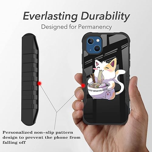 Miniatura 9 de LANJINDENG Funda compatible con iPhone 15, diseño de girasol de gato, para mujeres y niñas, cuerpo completo, resistente, a prueba de golpes,