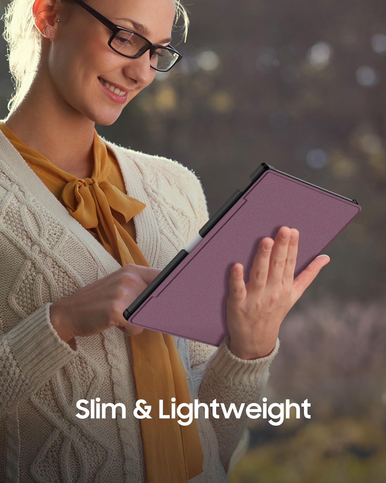FINTIE Slim Case for 11" Kindle Scribe 3rd Generation 2025 and Kindle Scribe Colorsoft 1st Generation 2025 - [Built-in Pen Holder] Lightweight PU Leather Folio Cover Auto Sleep Wake, Purple — view 7