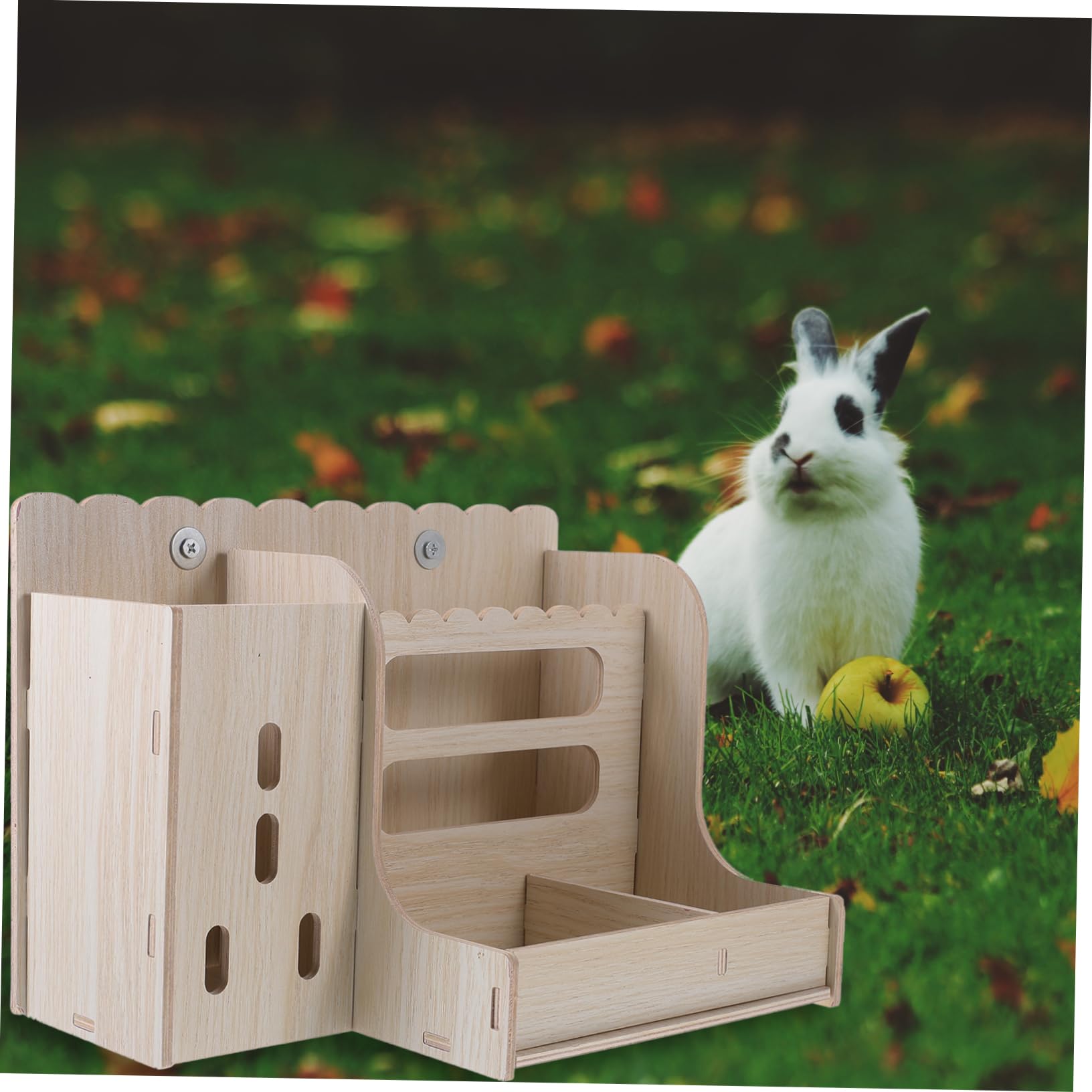 Râtelier à Foin pour Lapins et Cochons D’Inde en Bois Beige